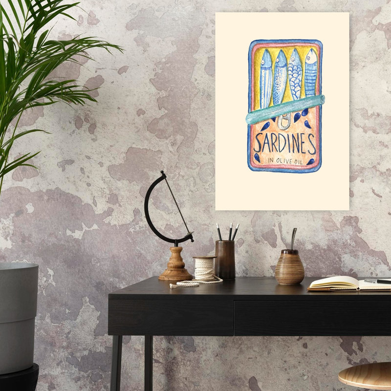 Rustic Sardines In Oil by Elizabeth C - Wrapped Canvas Print, 60.96 cm H x 40.64 cm W