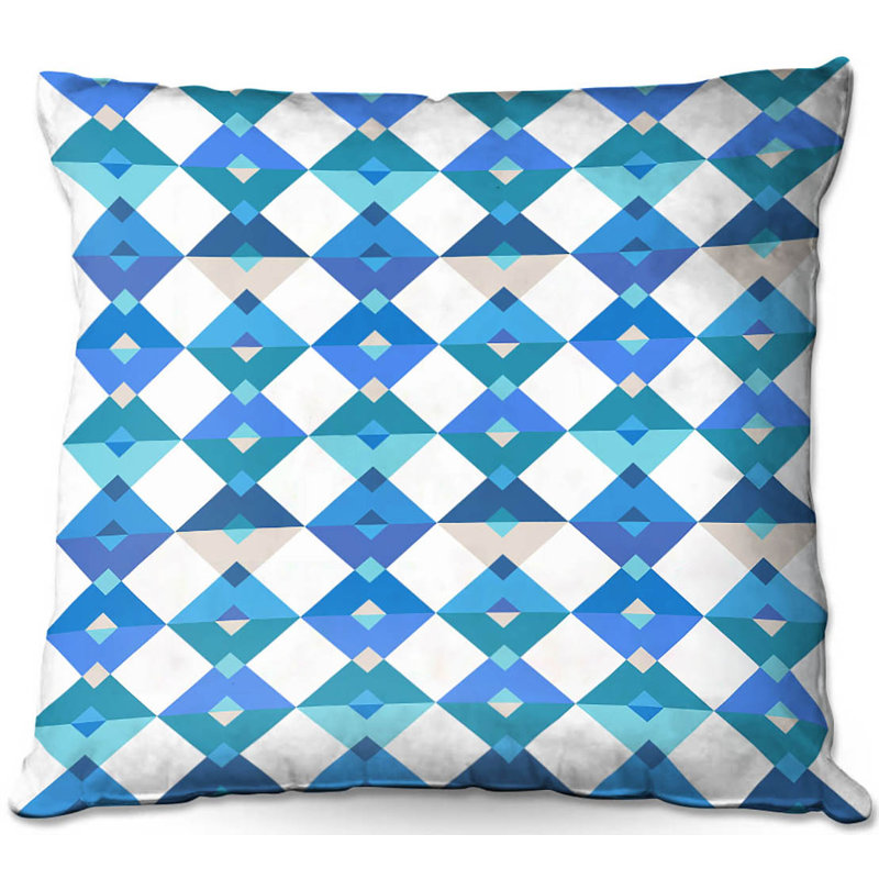  Coussin Couch Triangles, 18 po x 18 po, Bleu