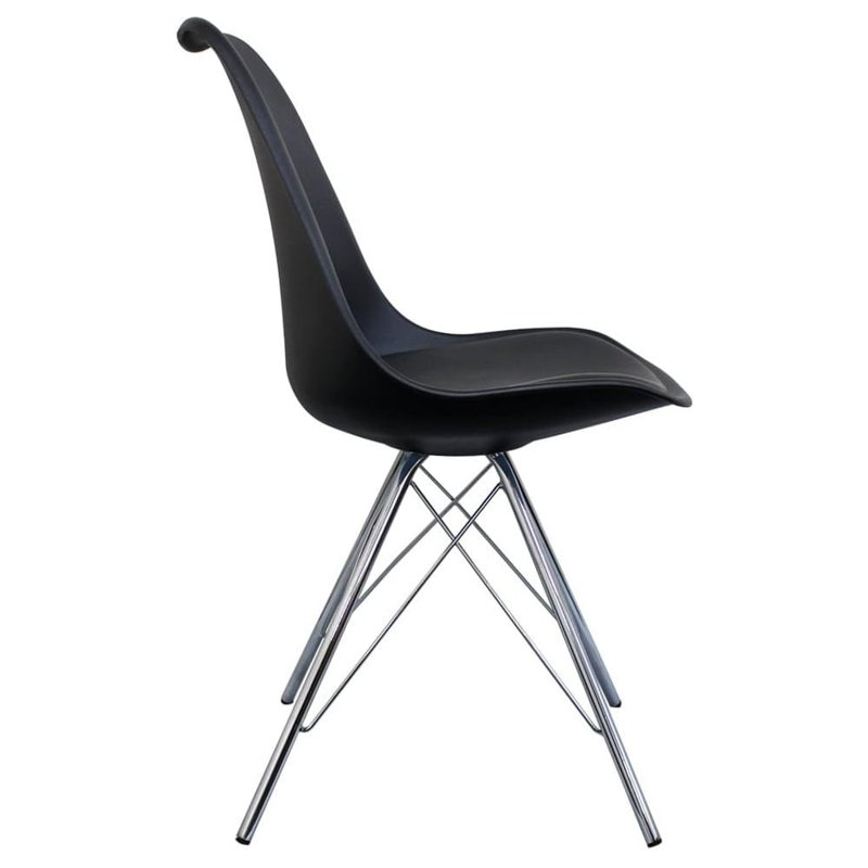 Topeka 45cm H Upholstered Side Chair, Black