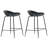 Set of 2 Bar Stools - 25" Seat Height Molded Plastic Stools with Metal Legs - Counter Height Stools for Indoor & Outdoor Use-381722507-357529053