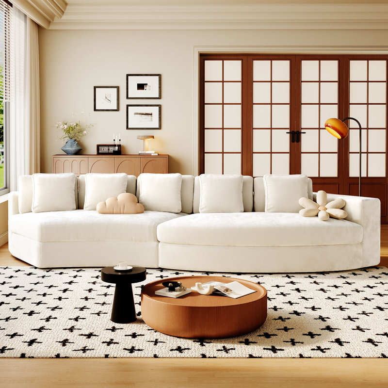 Canapé modulaire en mousse pure U_Style, Chenille beige