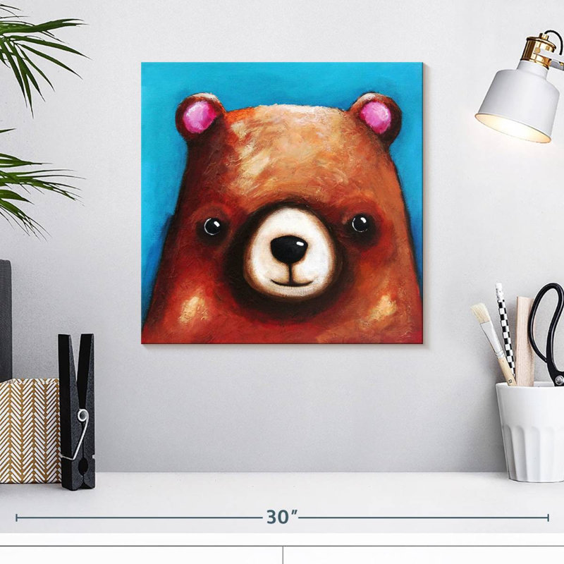 Ashelle l'ours brun, H 16 po x l 16 po