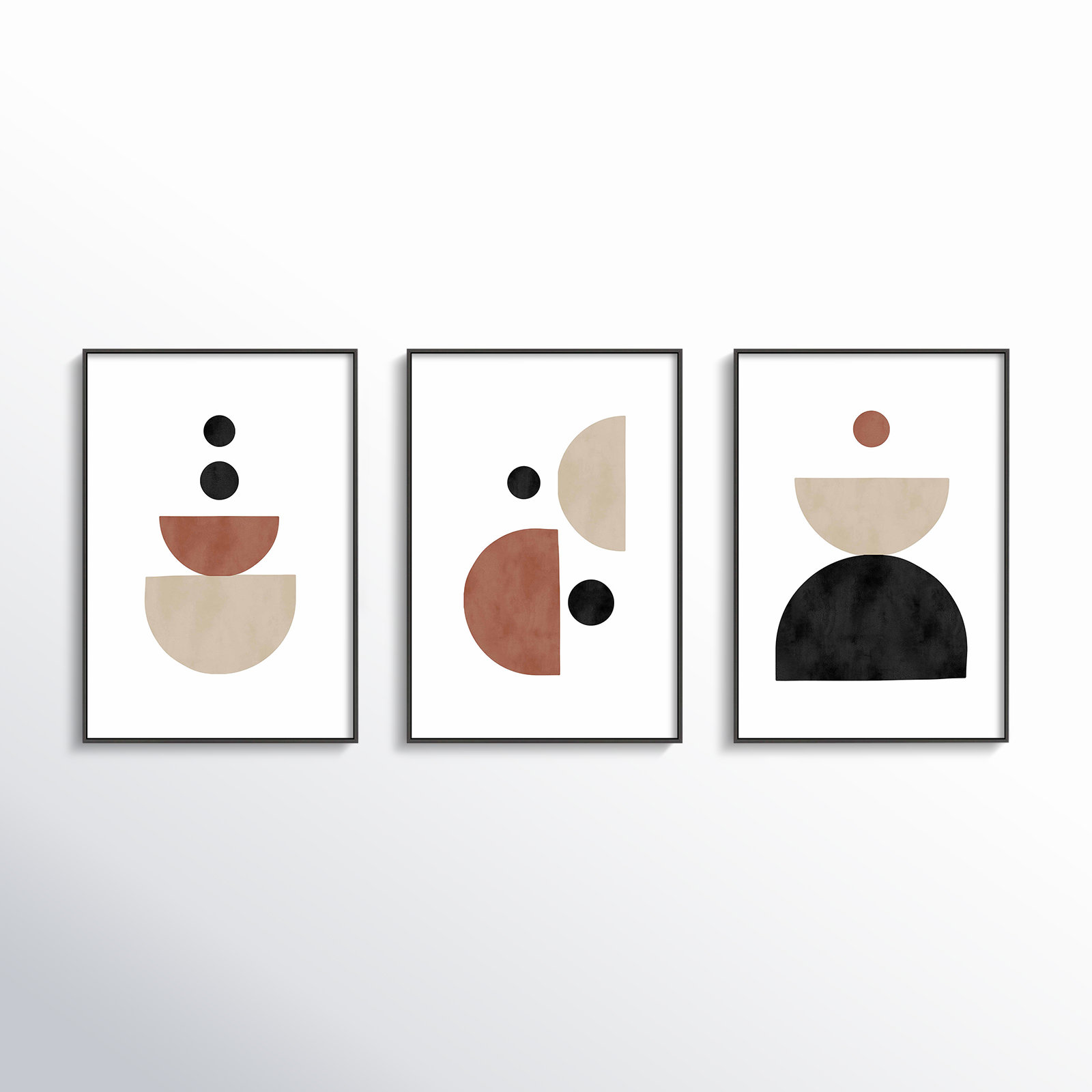 Geometric Shapes by Romina Gadler, Black Framed Paper, 30" H x 21" W x 1.25" D