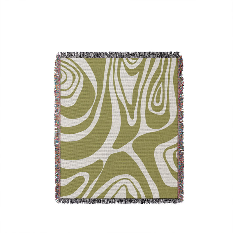 Jeté en coton Binitie Zebra Pirnt, Lit simple, Chartreuse
