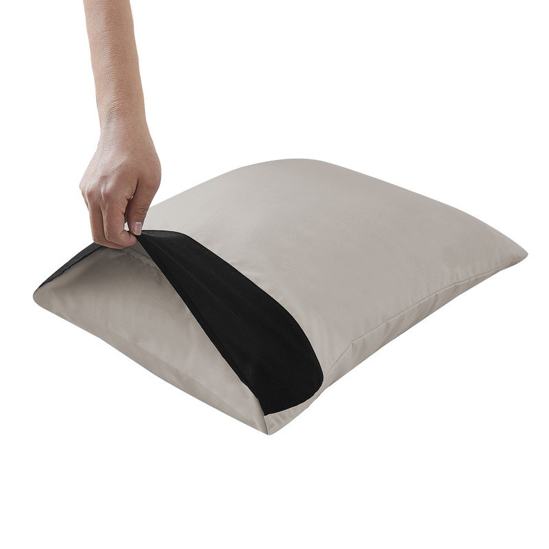 2 Pcs Patchwork Pillowcase, Light Gray, Full Pillowcase
