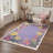 Verdant Floral Machine Washable Purple / Yellow / Green / Beige Indoor Area Rug with Non-Slip Backing-1797534214-1797534270