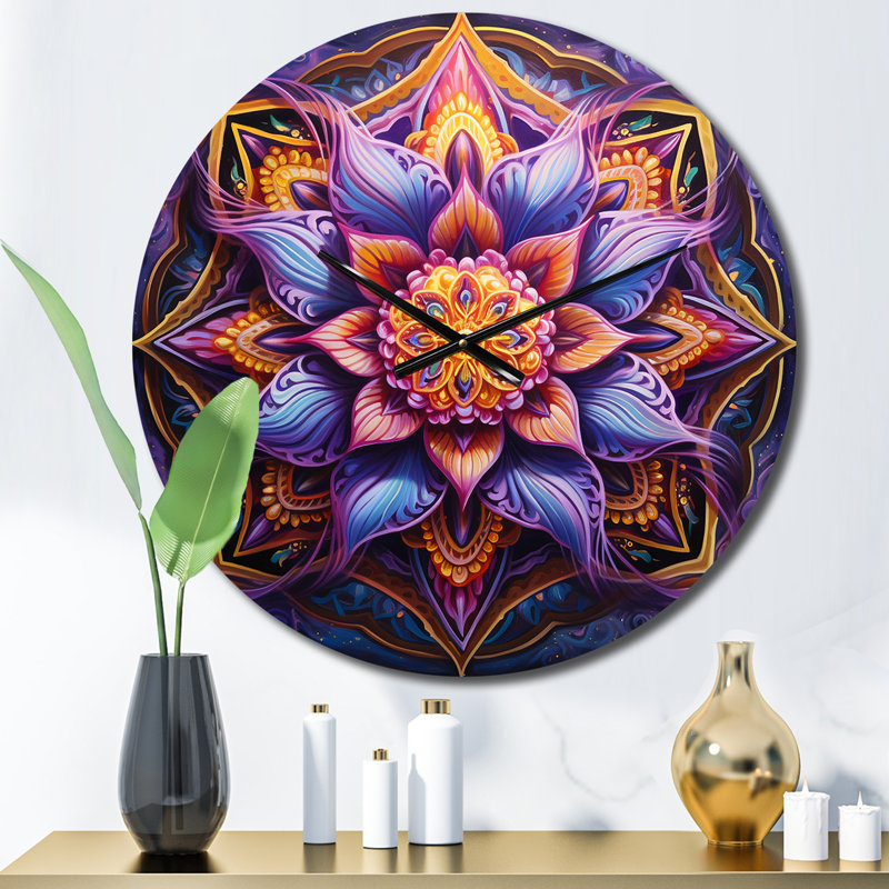 Horloge murale antique en métal Mandala II, Petit