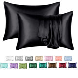 Taie d'oreiller en satin Antonio pour cheveux et peau, ensemble de 2 taies d'oreiller en satin de soie, ensemble de 2 taies d'oreiller grand format