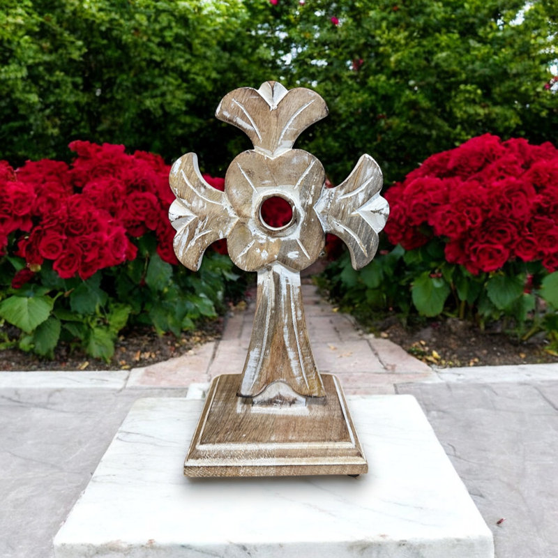 St Augustine Table Cross - White Wash