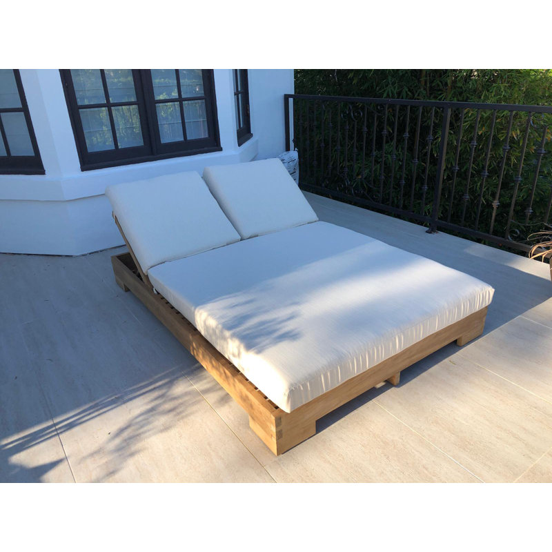 79" Long Reclining Double Chaise with Cushions