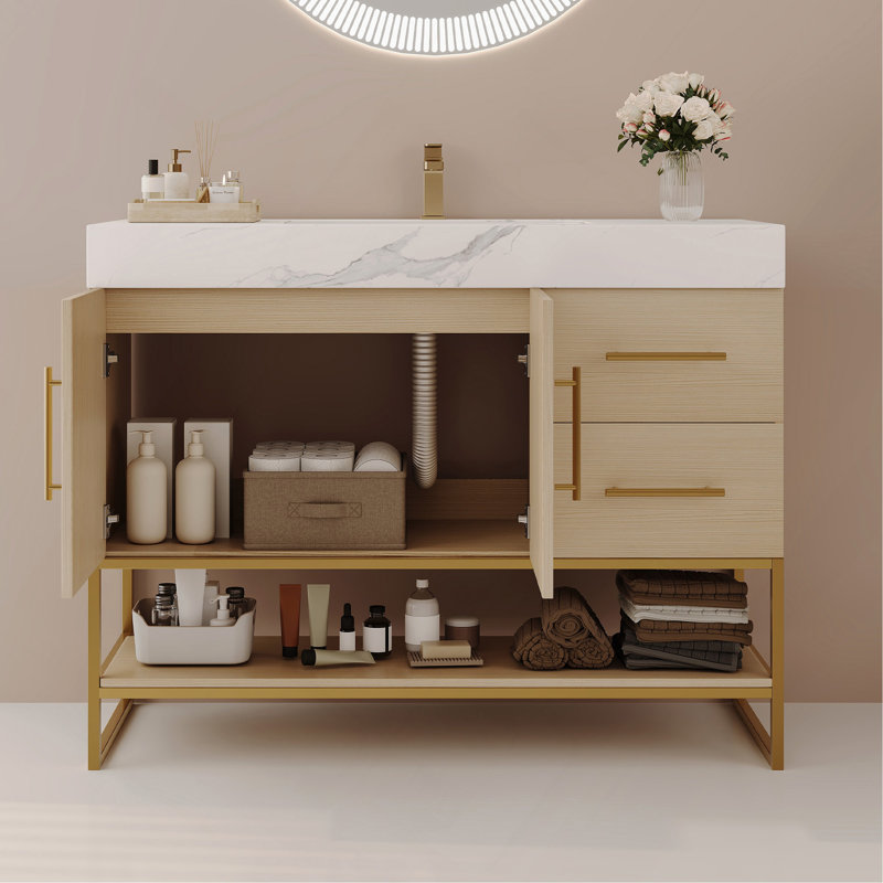 Armoire autoportante 36 po, Blanc, Crème