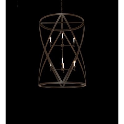 Lustre cylindrique spectaculaire à 8 lumières Desmond