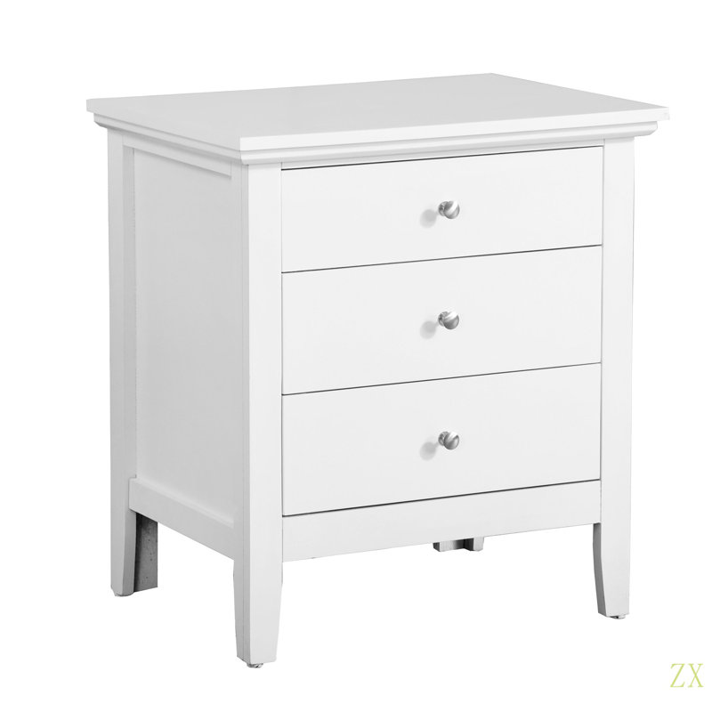 Table de chevet élégante et décontractée, Blanc