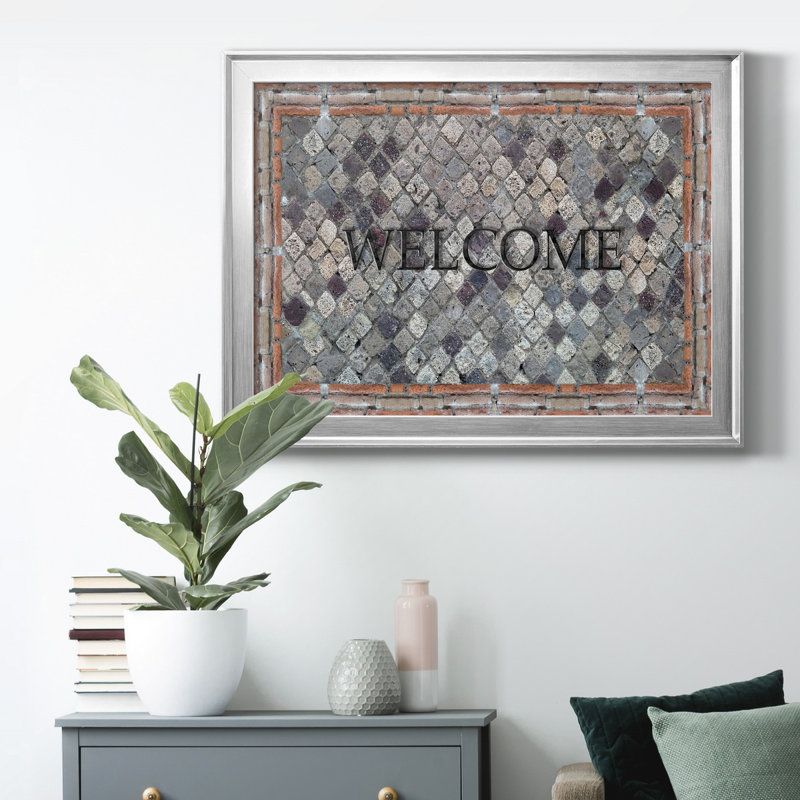 Pompéi, art textuel sur toile, Argent, H 26,5 po x l 36,5 po x P 1,5 po
