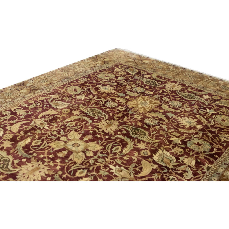 High-Quality Hand-Knotted Red And Gold Area Rug