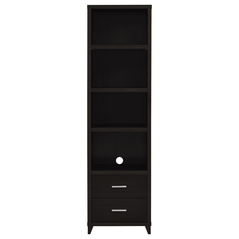 Monticello 2-Drawer Media Tower Cappuccino