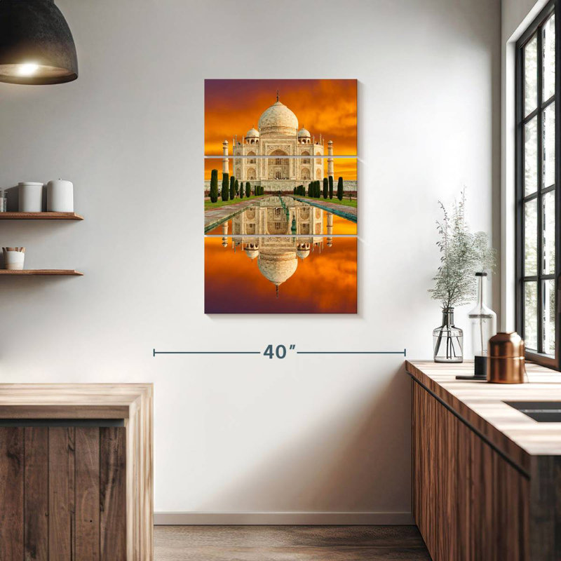 Masam Taj Mahal au coucher du soleil, H 38 po x l 24 po