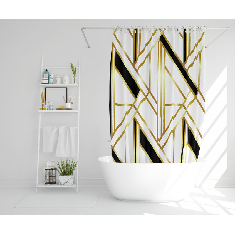 Merton Polyester Shower Curtain Set, 168cm H x 168cm W