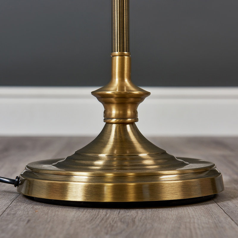 Sahag 144cm Traditional Floor Lamp, Grey, Antique Brass