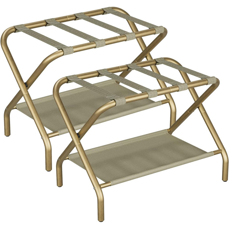 Gold Luggage Rack Pack Of 2, Gold