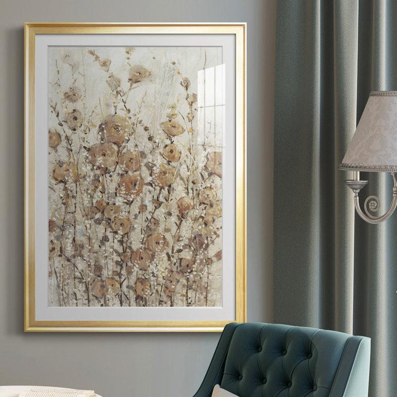 " Garden Edge II ", Gold Framed, 36.5" H x 26.5" W x 1" D
