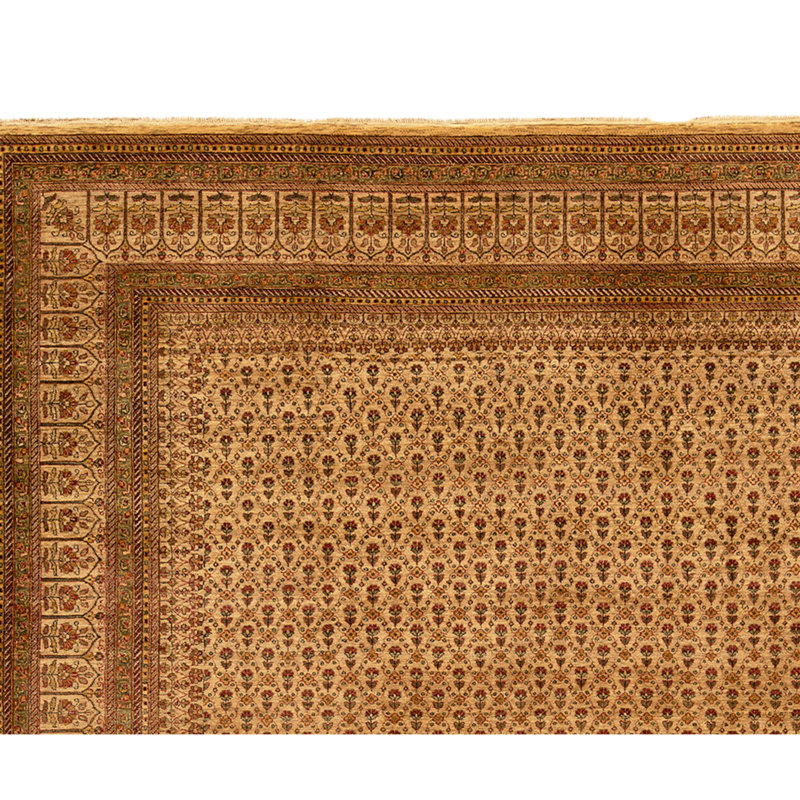 Hand Knotted Wool Area Rug in Beige