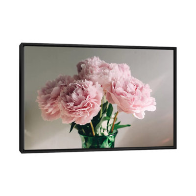 « rose pivoines on white i » sur toile