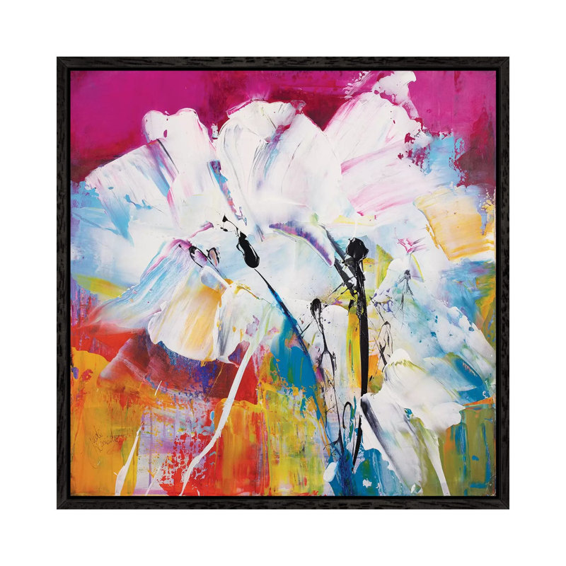 Promises I by Jude Remedios - Painting on Canvas, 93.98cm H x 93.98cm W x 3.81cm D, Black Framed