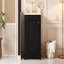 Ensemble de meuble-lavabo sur pied 20 po avec lavabo en céramique, meuble-lavabo simple autoportant avec porte à fermeture douce, tablette réglable, style moderne, noir.