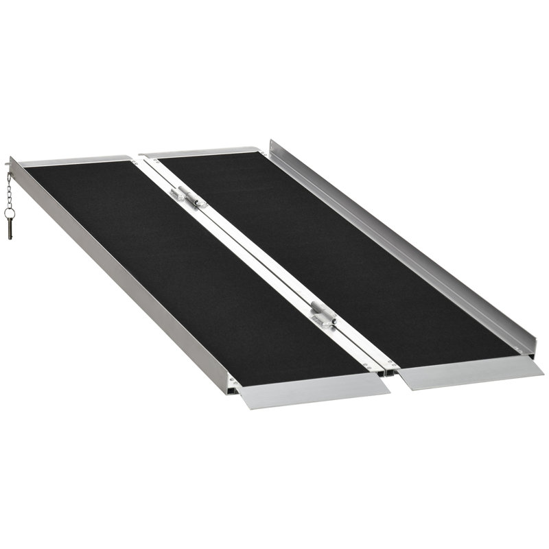 Rampe d'accès portable en aluminium pour fauteuils roulants et scooters, H 2,2 po x l 29,3 po x L 61,5 po