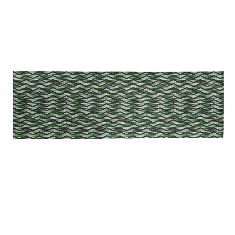 Tapis à chevrons ondulés vert/brun foncé, Tapis de couloir 2 pi 5 po x 8 pi