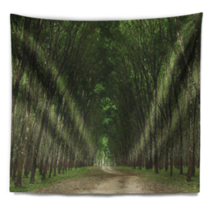 Sentier en tapisserie de forêt verte épaisse, H 32 po x l 39 po