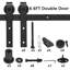 Ensemble de quincaillerie pour porte de grange coulissante standard à double rail rustique de 2 m (6,6 pi)-53923229