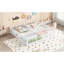 Lit double simple au sol avec clôture, garde-corps, sans porte, blanc-807947197
