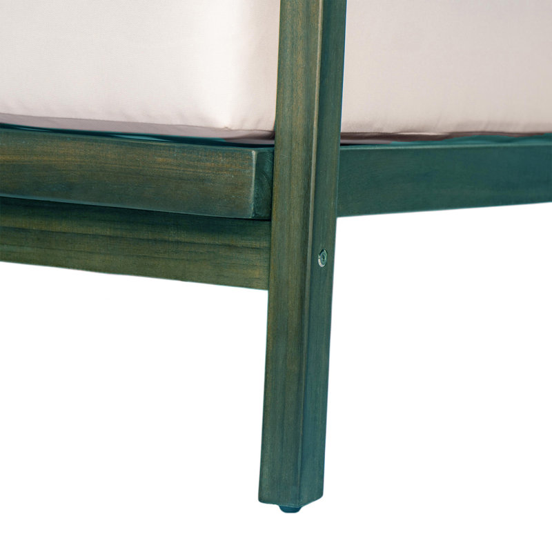 Chaise d'appoint rembourrée en bois massif de style Mid-Century, Vert