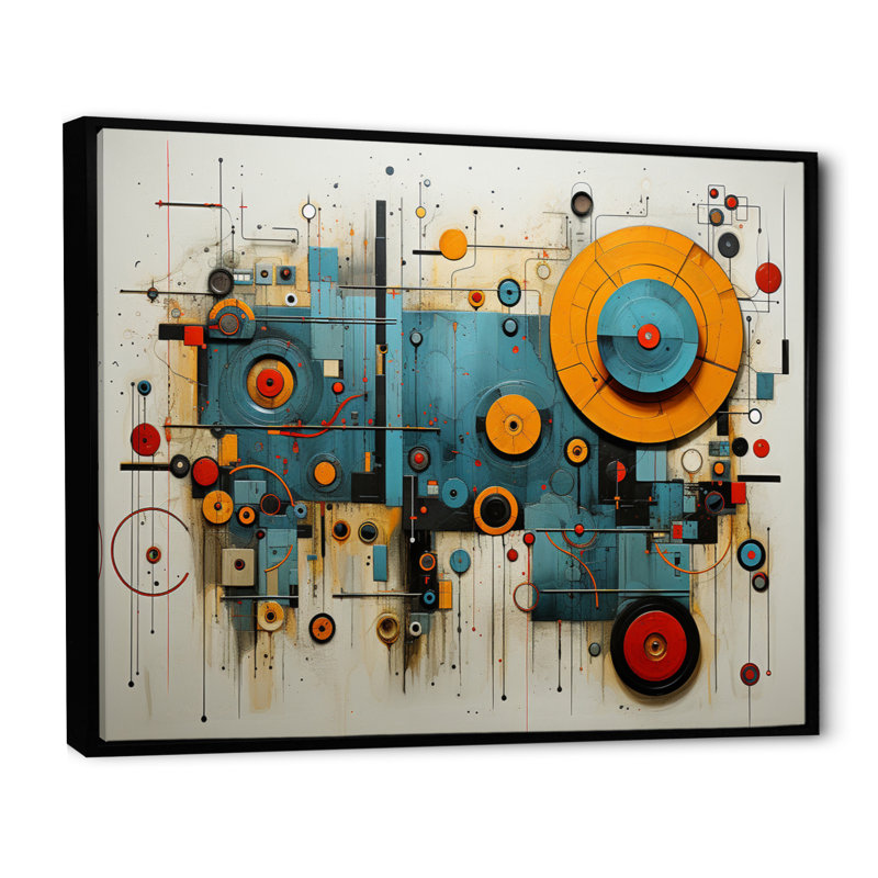 Tableau électrique Fabbre II - impression, Cadre flottant noir, H 34 po x l 44 po x P 1,5 po