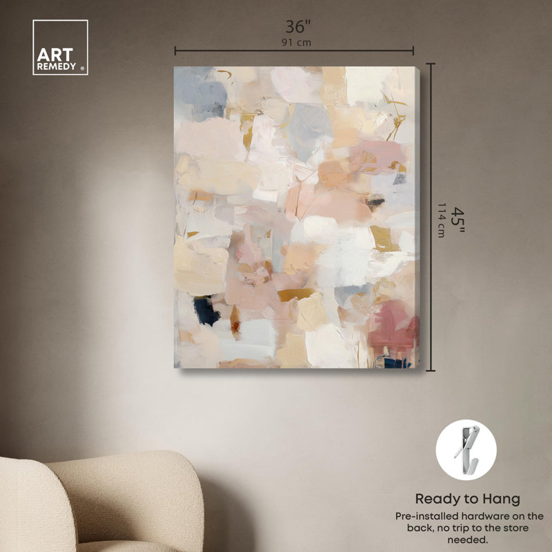 Aura of Beige Canvas Print Neutral Abstract Art by Art Remedy, 45" H x 36" W, Gallery Wrapped
