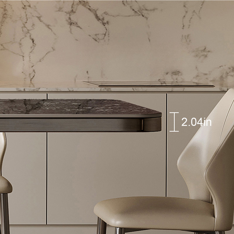 Modern high-end black dining table, 29.52:"H x 55.11"L x 31.49"W