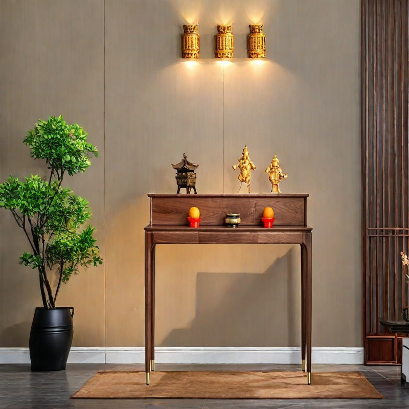Black Walnut Console  Table, 40.6" H x 31.5" W x 15.7" D