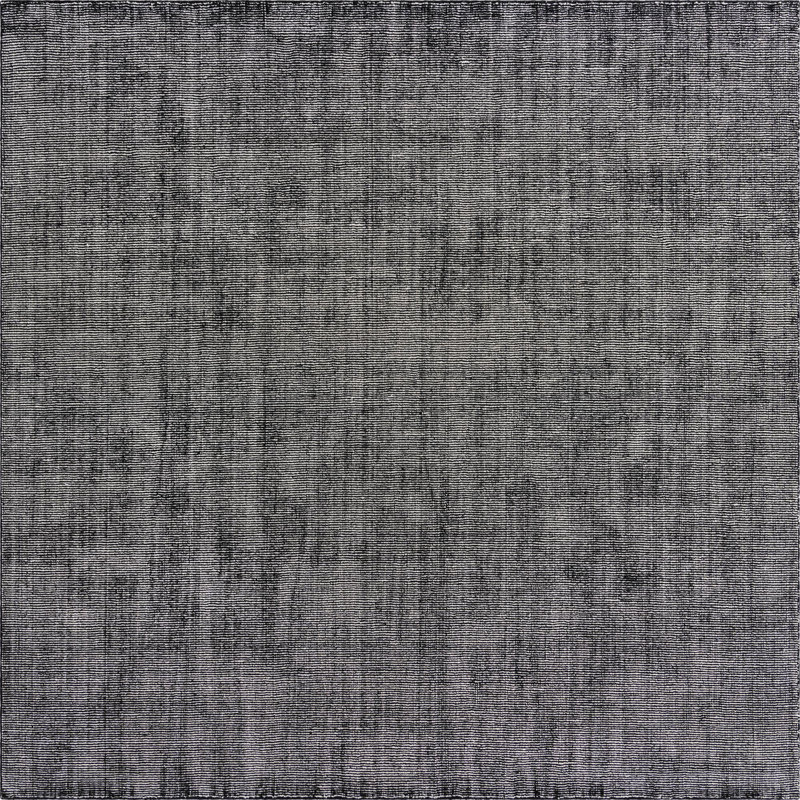 Tapis gris en laine tissé à la machine Colyt, Carré 7 pi 10 po
