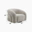 Fauteuil bouclé gris Irma avec pivot