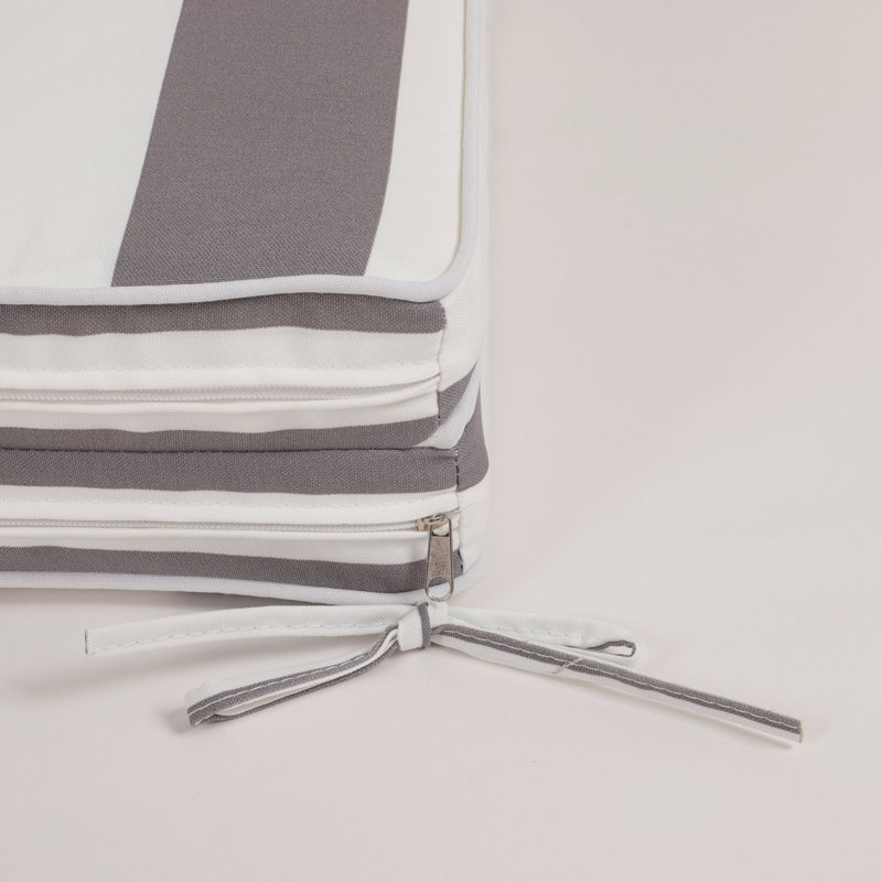 Ensemble de 2 coussins de chaise longue pour l'extérieur, Blanc / gris antique