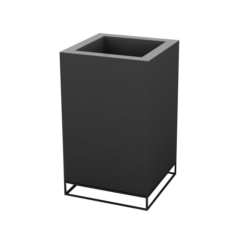 Pot de fleurs en résine Vela, H 35,5 po x l 15,75 po x P 15,75 po, Anthracite