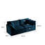 Salon en chenille bleue, 4 coussins inclus, structure en bois massif, revêtement en chenille 2 doux pour l'espace, rembourrage en éponge, sièges confortables