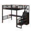 Lit mezzanine double en métal avec bureau, escalier et garde-robe-1645148071