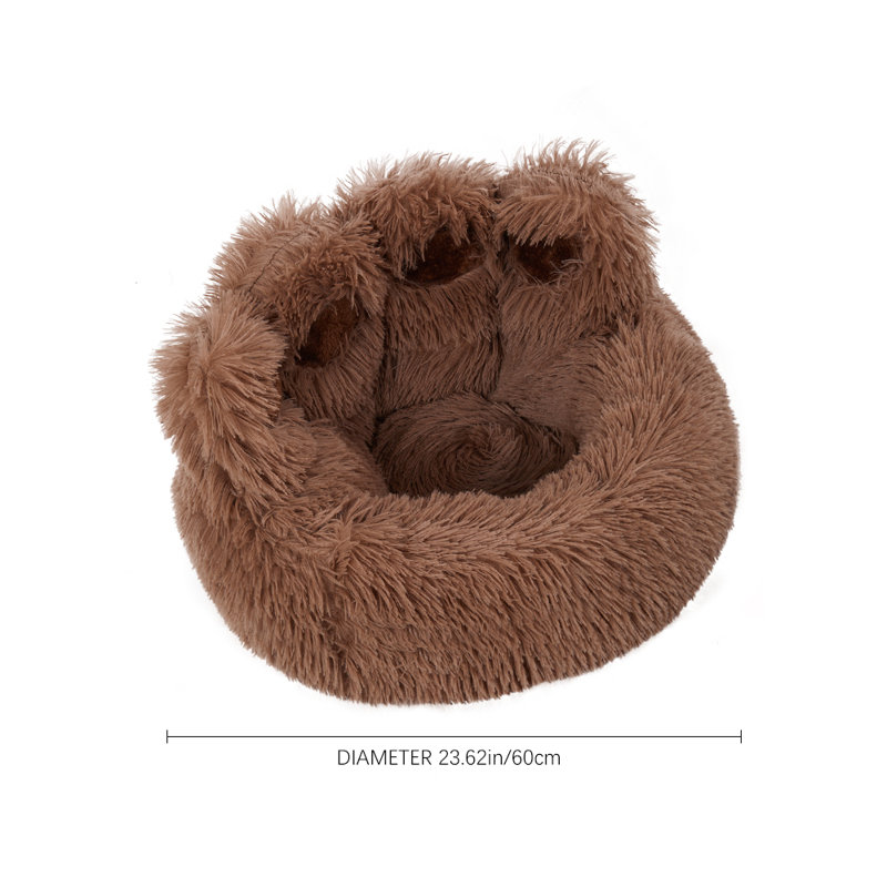 Plush Pet Bed, 60, Brown