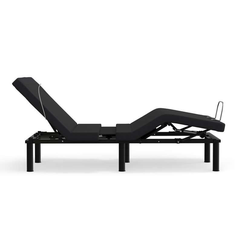 Twin Xl Adjustable Base With Led Underbed Lighting, Zero , Metal Bed: Voice Command, Massage, Lighting