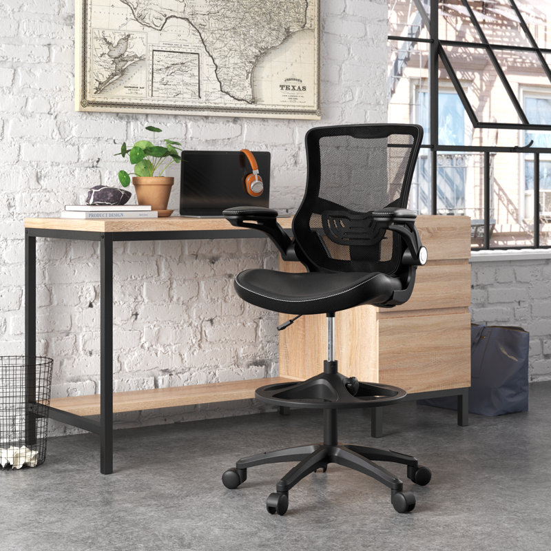 Chaise de dessinateur avec support de bois réglable Chaise de bureau debout ergonomique Chaise de bureau pivotante et pivotante avec repose-pieds réglable pour bureau personnel