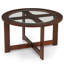 Ensemble de table ronde en verre, table basse avec 4 tabourets, table de salon
