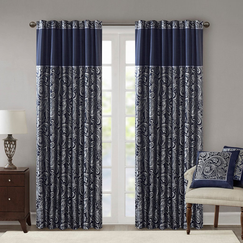 Jacquard Curtain Panel Pair(2 Pcs Window Panels), 50" W x 84" L